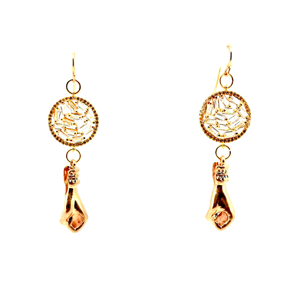 FISTS OF FURY GOLD COIN EARRINGS