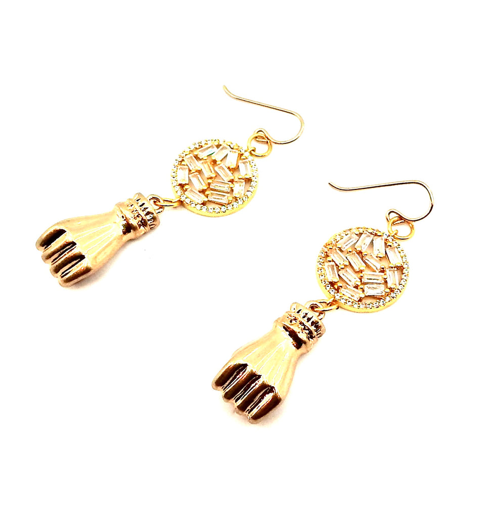 FISTS OF FURY GOLD COIN EARRINGS