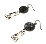 FISTS OF FURY BLACK & SILVER COIN EARRINGS