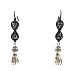 FISTS OF FURY BLACK & SILVER INFINITY EARRINGS