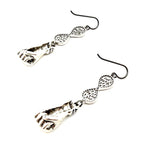 FISTS OF FURY SILVER INFINITY EARRINGS