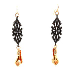 FISTS OF FURY BLACK & GOLD FILAGREE EARRINGS