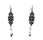 FISTS OF FURY BLACK & SILVER FILAGREE EARRINGS