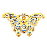 WESTRAY GOLD BUTTERFLY KNIFE RHINESTONE RING