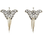 WESTRAY SILVER FRINGE BUTTERFLY EARRINGS