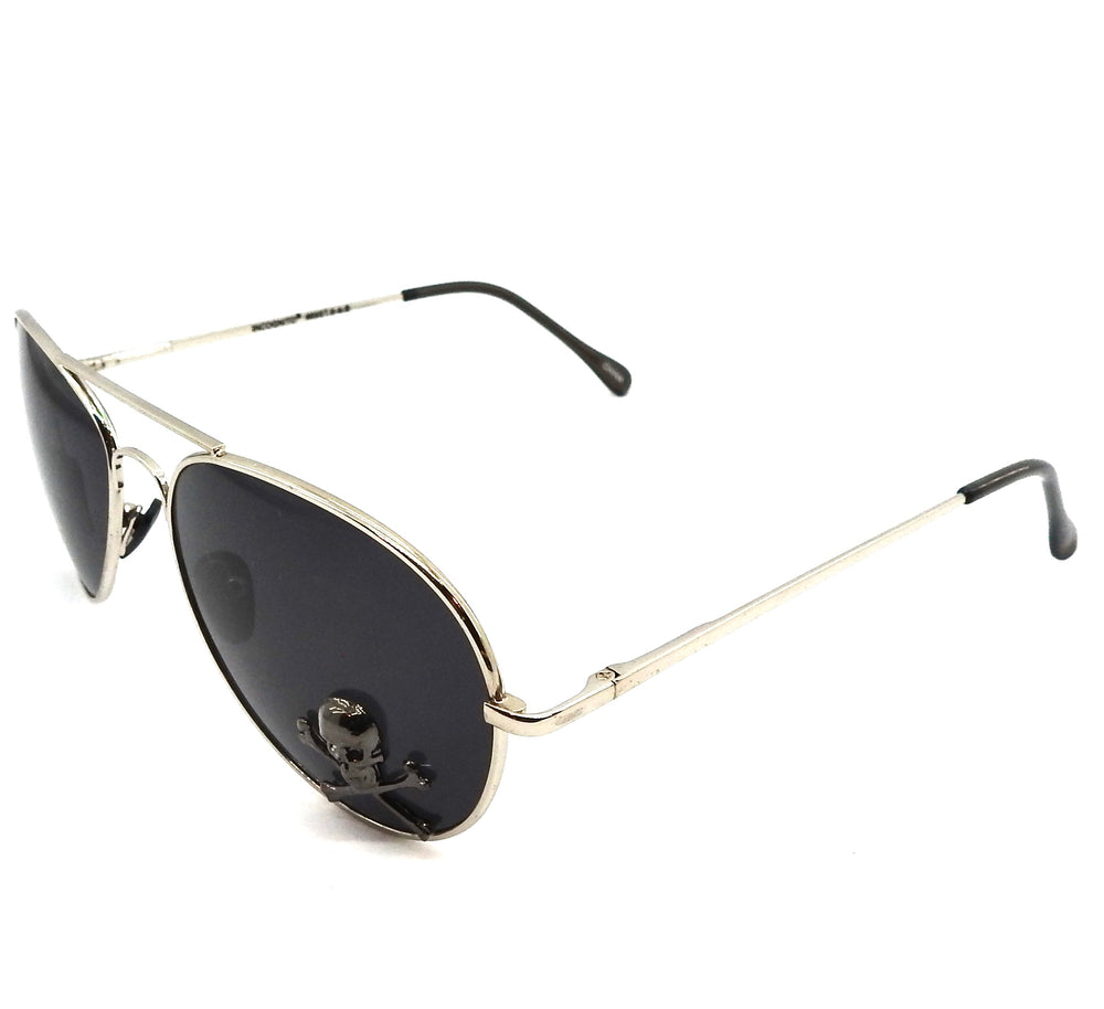 AVIATOR SMOKE SKULL GLASSES