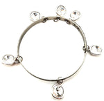 THUNDERBIRD CRYSTAL TIGER DROP BANGLE SILVER