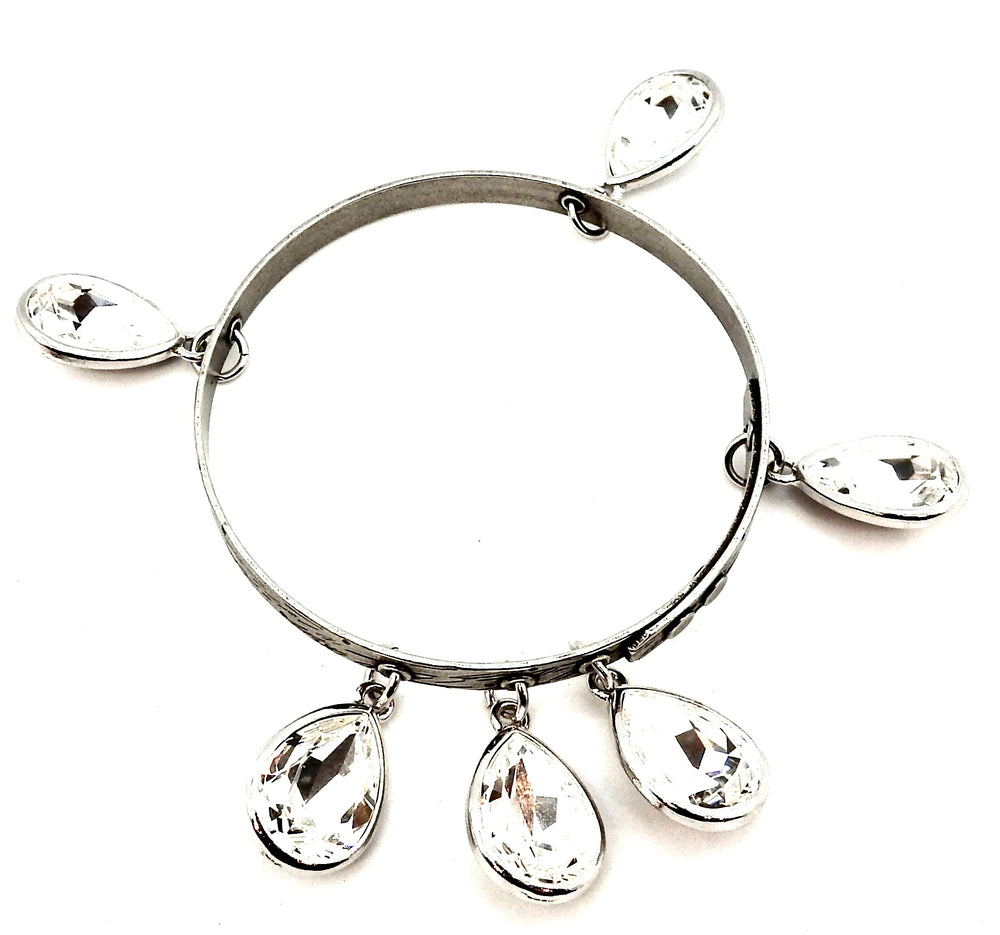 THUNDERBIRD CRYSTAL SCORPION DROP BANGLE SLVER