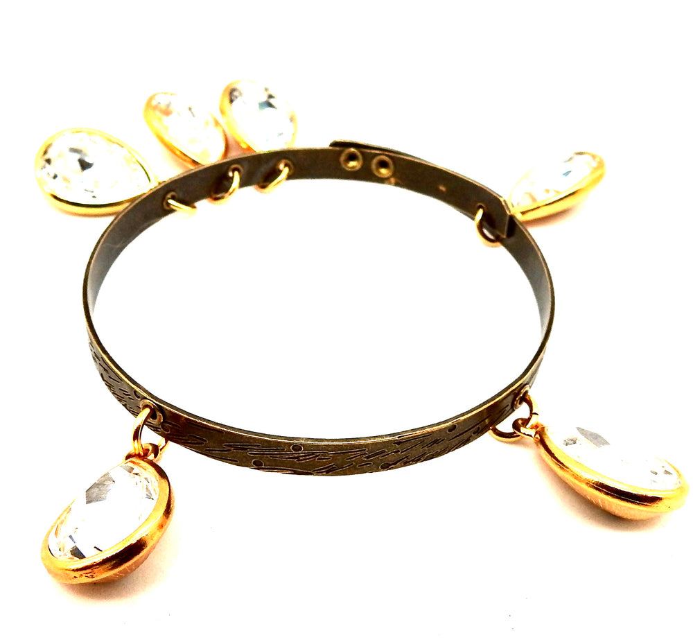 THUNDERBIRD CRYSTAL SCORPION DROP BANGLE GOLD