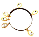 THUNDERBIRD CRYSTAL MOON DROP BANGLE GOLD