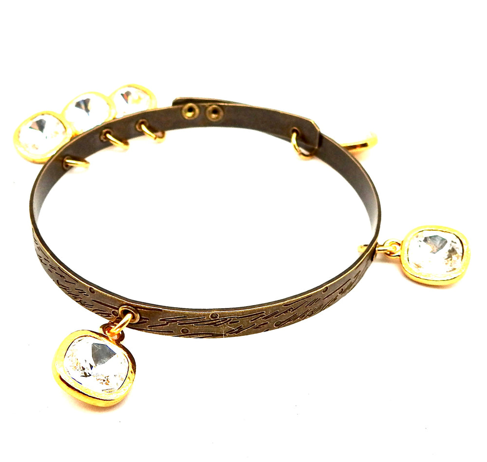 THUNDERBIRD CRYSTAL TIGER DROP BANGLE GOLD