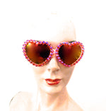 LOLITA SWEET PEACH ACID RHINESTONE HEART SUNGLASSES