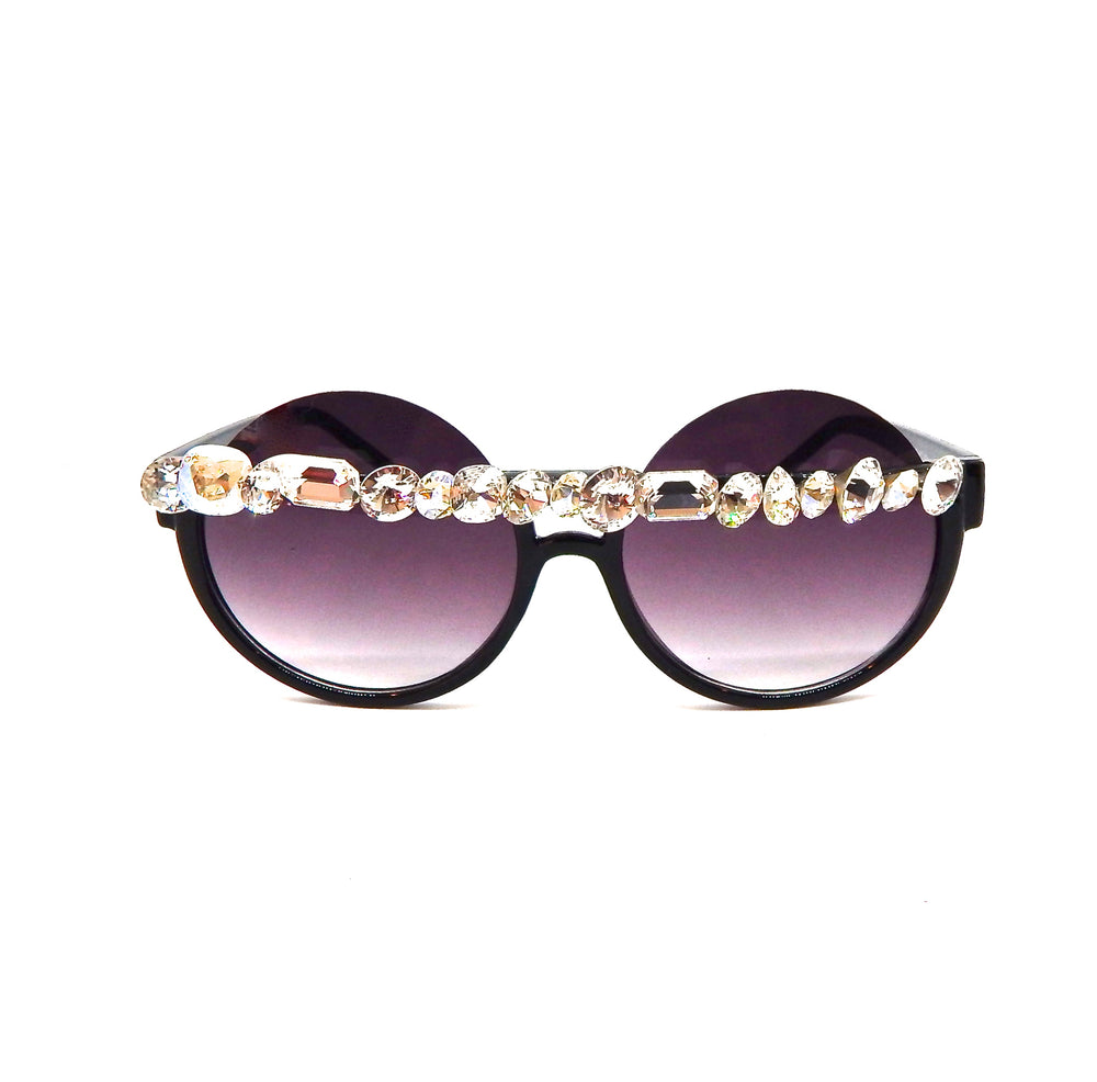 SCANDALOUS RHINESTONE PEEKABOO SUNGLASSES