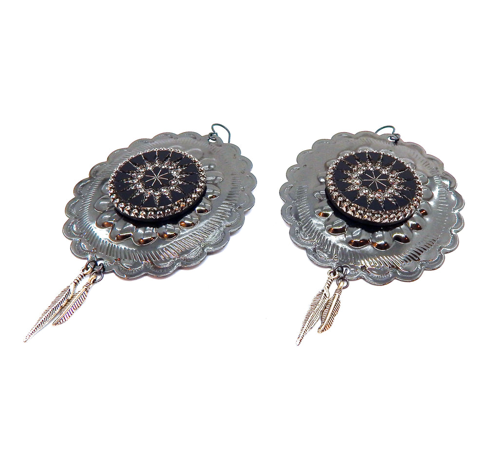 PONDEROSA PONY EXPRESS CONCHO EARRINGS