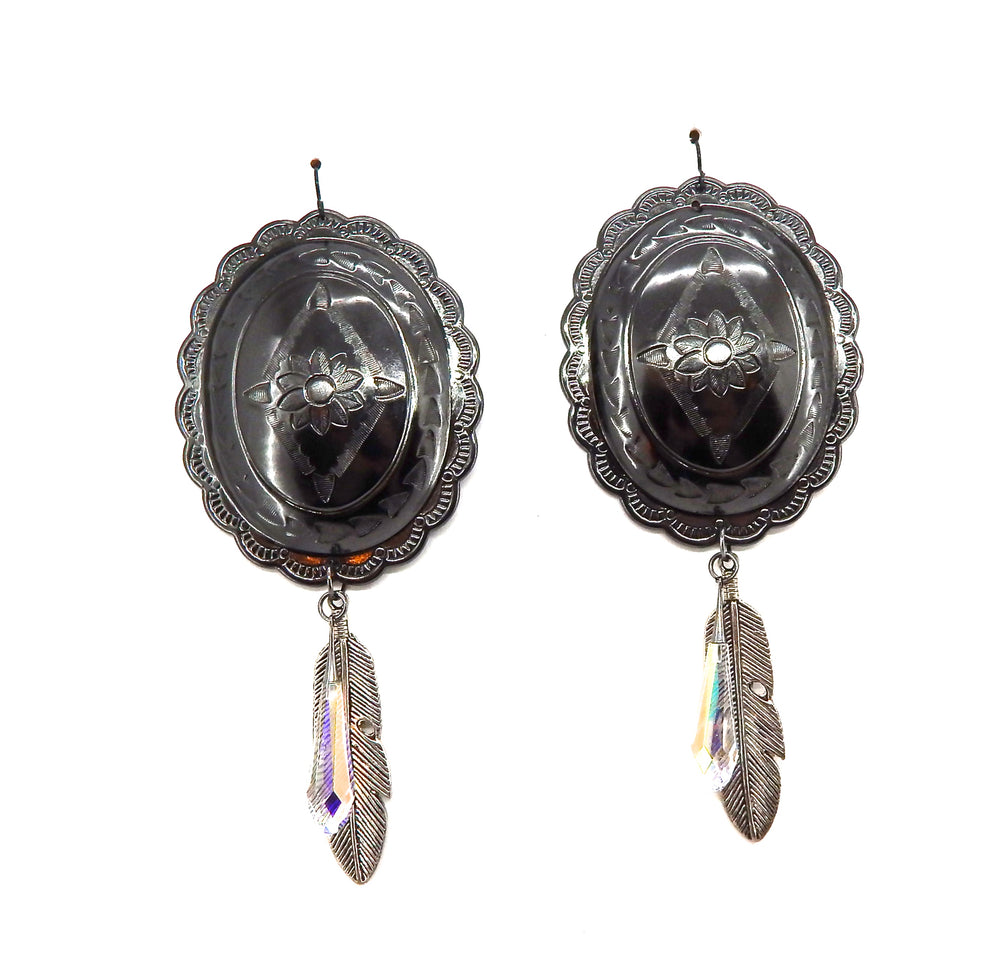 PONDEROSA APPALOOSA CONCHO EARRINGS