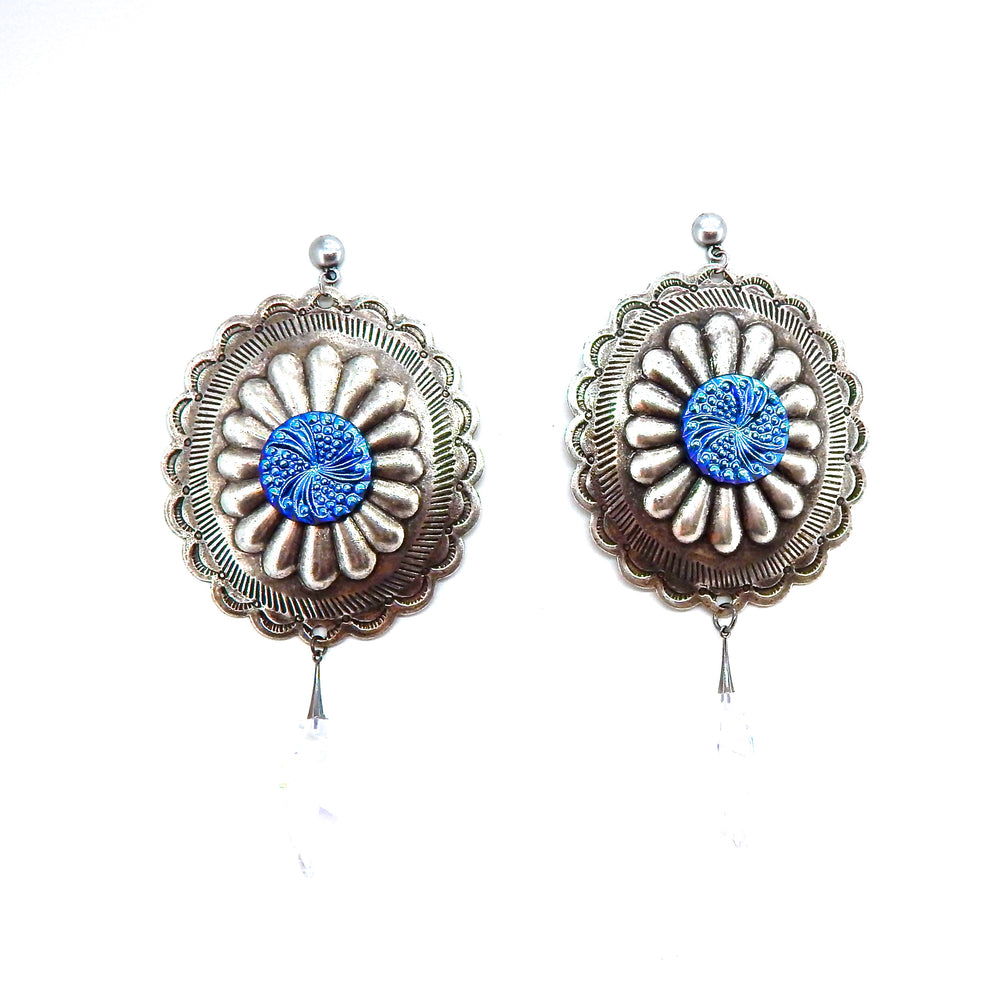 PONDEROSA KID BLUE CONCHO EARRINGS