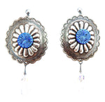 PONDEROSA KID BLUE CONCHO EARRINGS