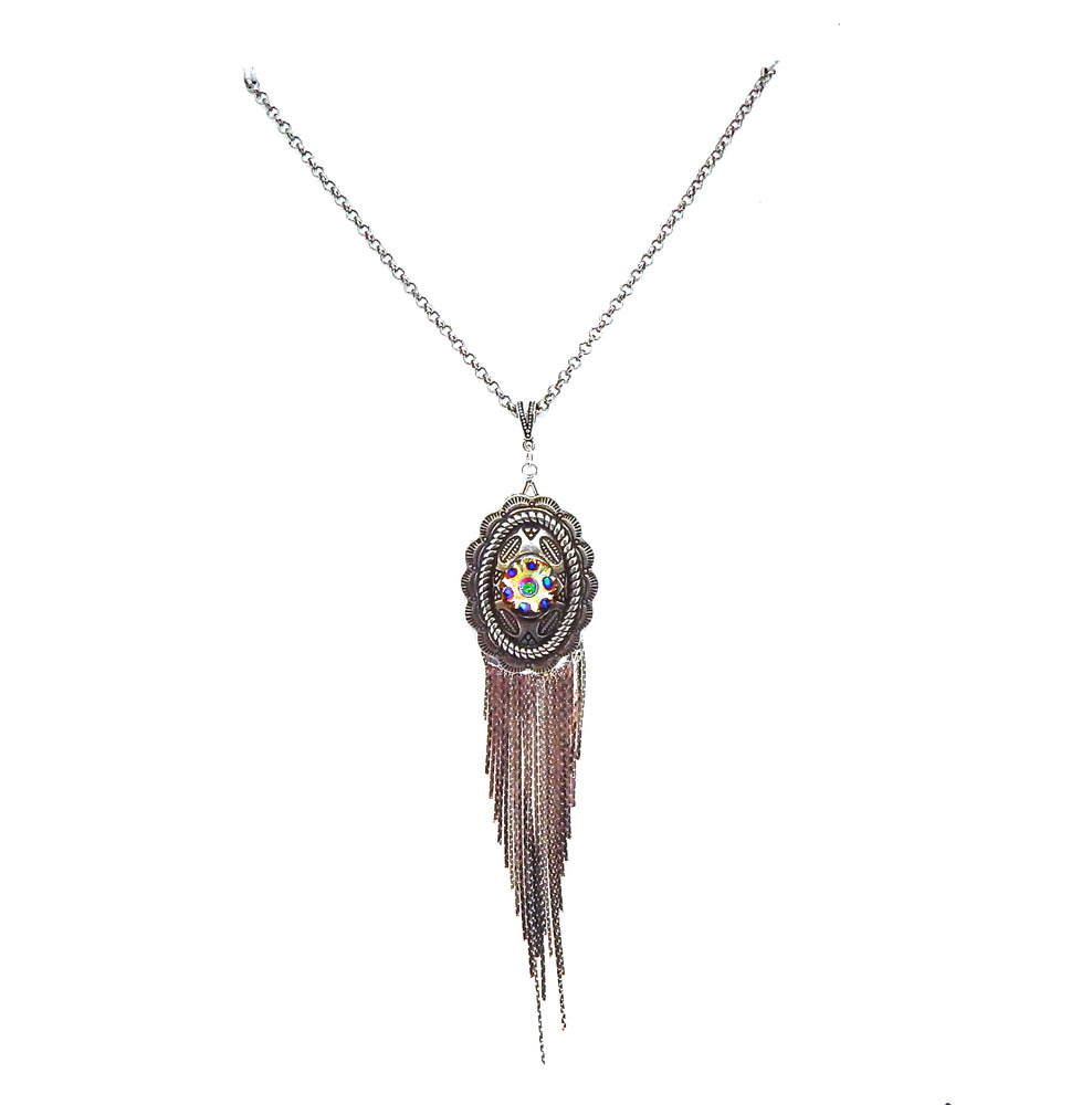 PONDEROSA COWBOYS OF CALICO CONCHO FRINGE NECKLACE