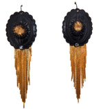 PONDEROSA LONE STAR CONCHO FRINGE EARRINGS