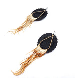 PONDEROSA LONE STAR CONCHO FRINGE EARRINGS