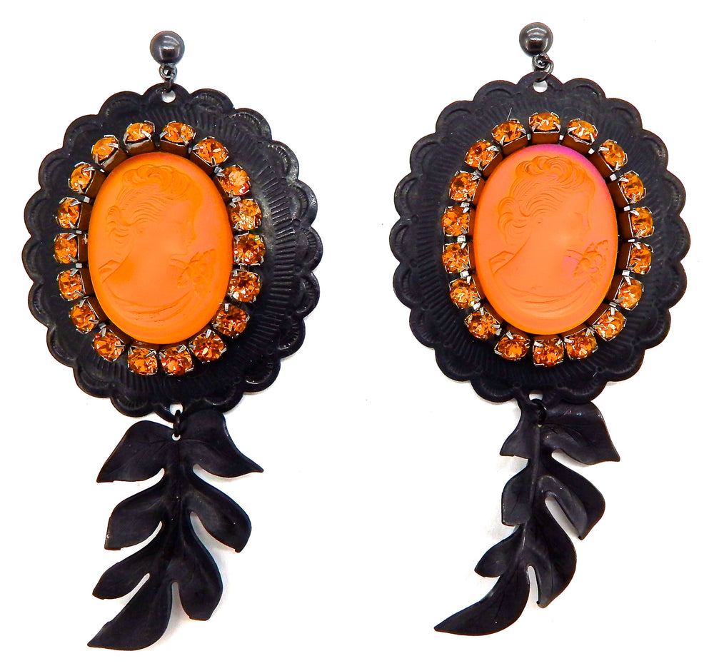 PONDEROSA FIREBIRD CAMEO CONCHO EARRINGS