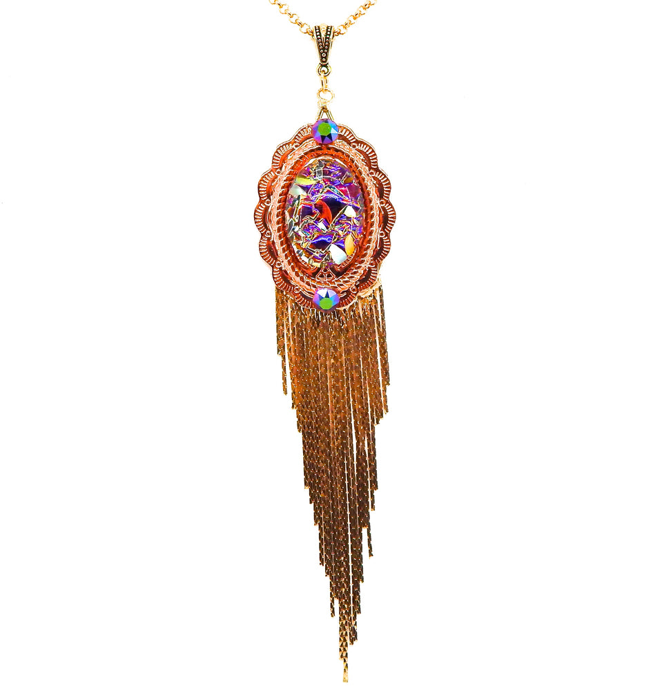 PONDEROSA ARIZONA COLT CONCHO FRINGE NECKLACE