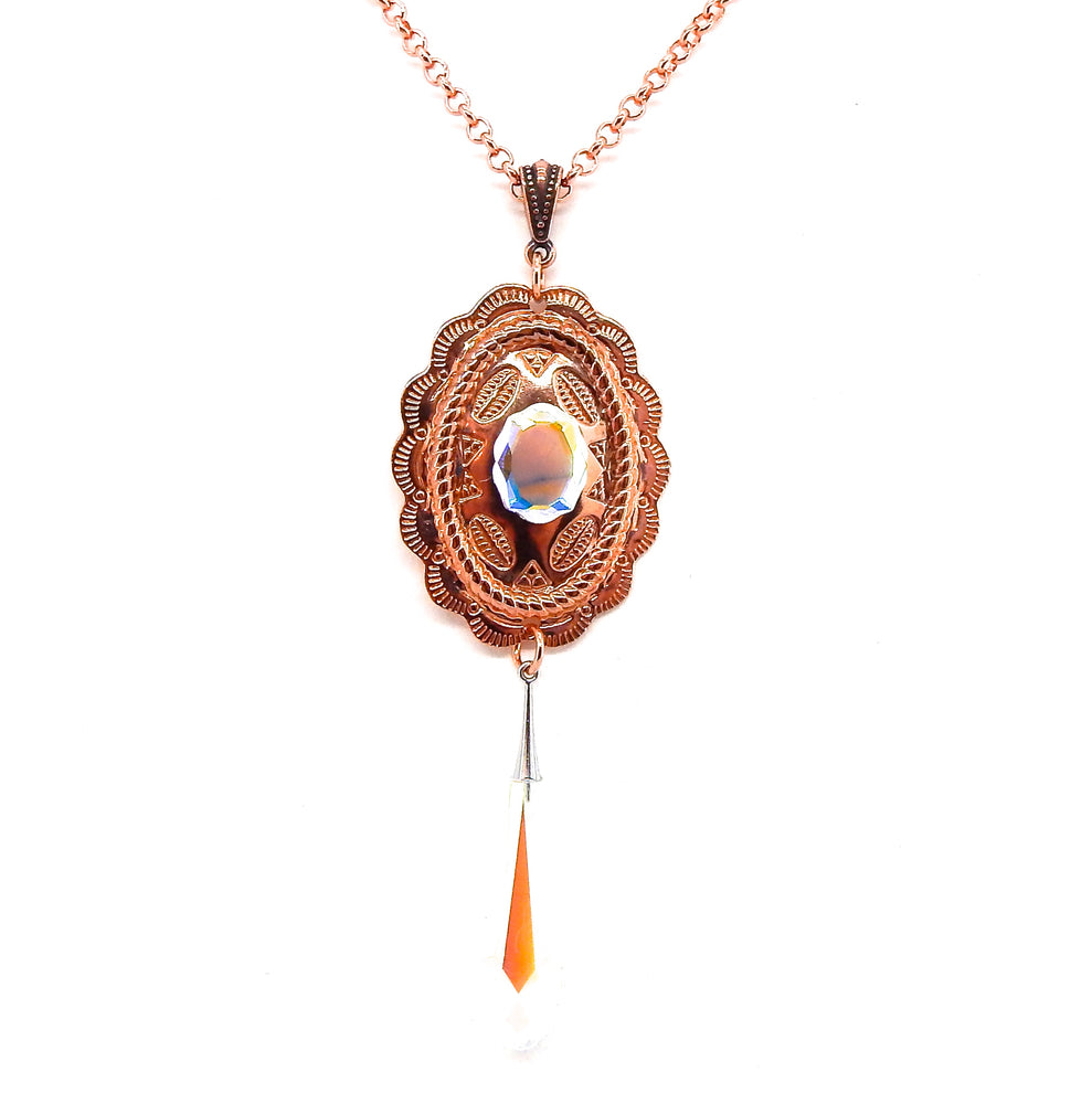 PONDEROSA LONGMIRE PINK FOX OPAL CONCHO NECKLACE