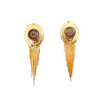 PONDEROSA HIGH NOON CONCHO FRINGE EARRINGS