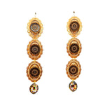 PONDEROSA LONGMIRE GOLDEN PEACOCK CONCHO EARRINGS