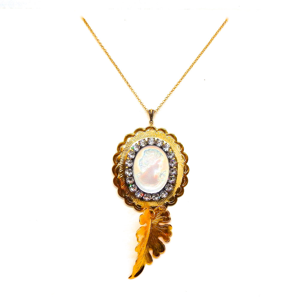 PONDEROSA MOONDUST CAMEO CONCHO NECKLACE