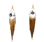 THUNDERBIRD MOONDUST DROP GOLD FRINGE EARRINGS