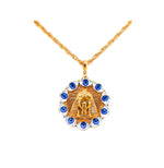 EGYPTIAN GOLD EYE OF GOD MEDALLION NECKLACE