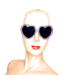 LOLITA CUDA ACID RHINESTONE HEART SUNGLASSES