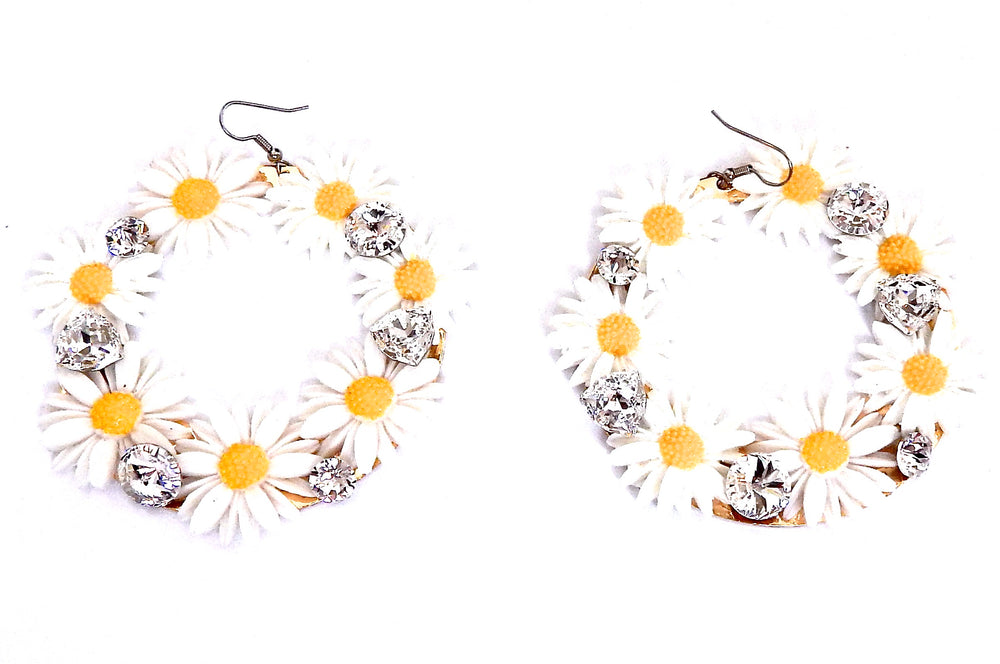 SWAN RIVER DAISY HOOP EARRINGS