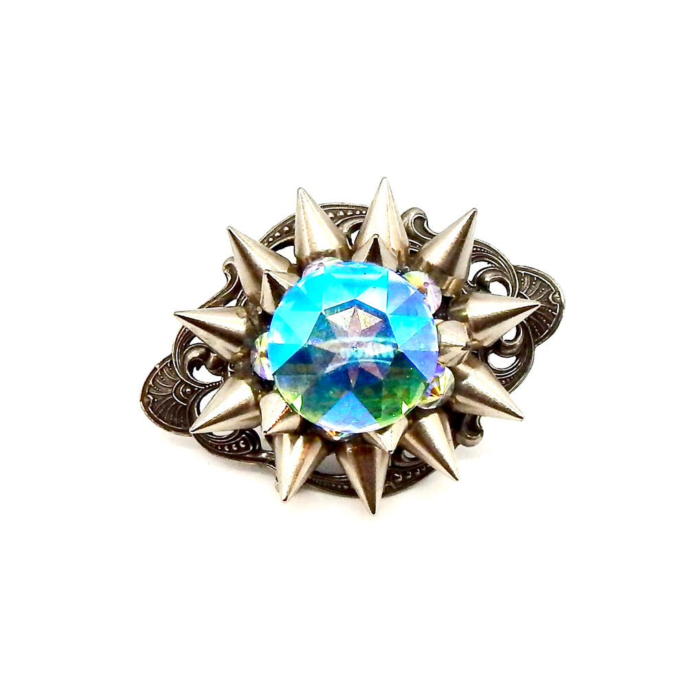 AQUA SPIKE COCKTAIL RING