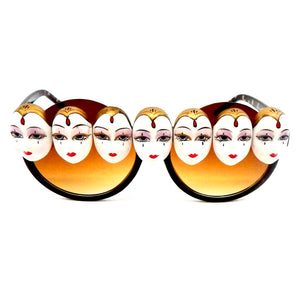 LADY FACE GOLD PEEKABOO GLASSES
