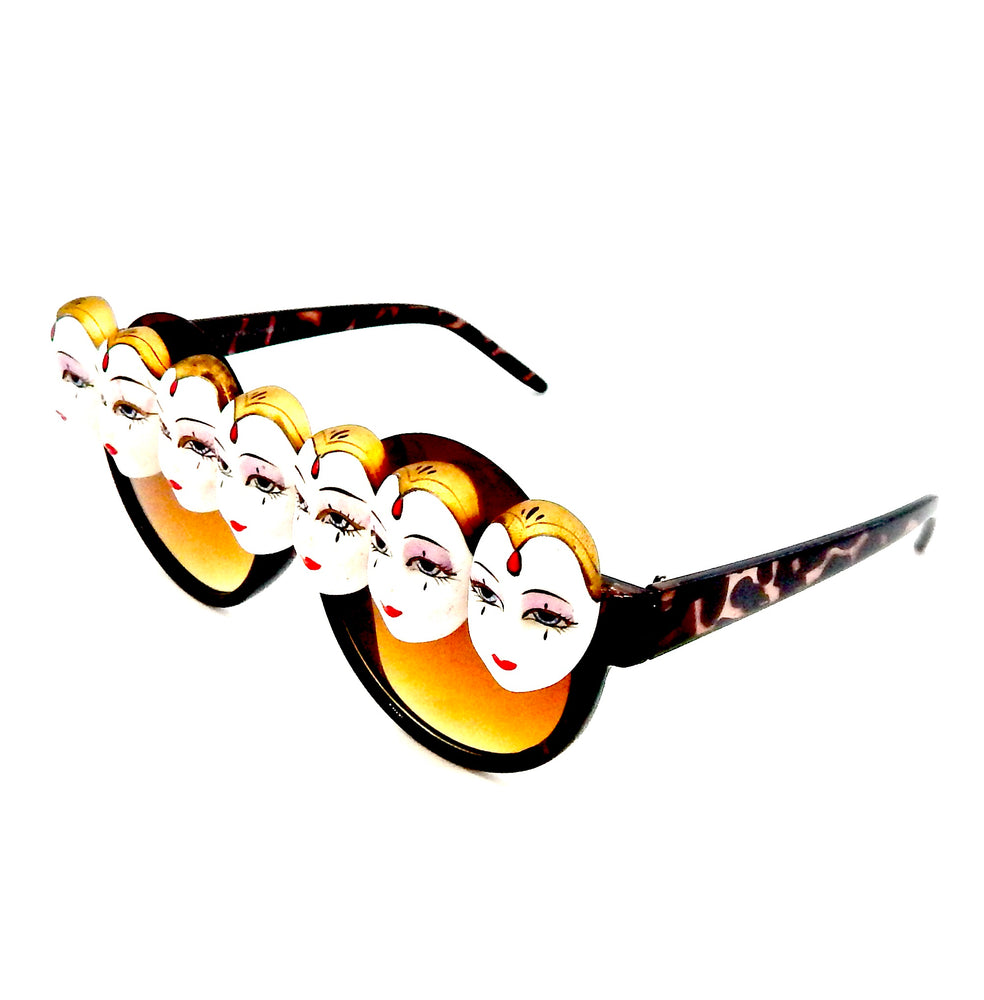 LADY FACE GOLD PEEKABOO GLASSES
