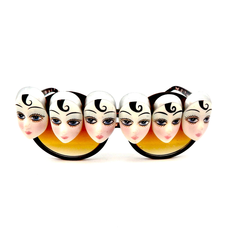 LADY FACE SILVER PEEKABOO GLASSES