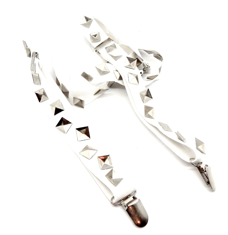 WHITE STUD SUSPENDERS