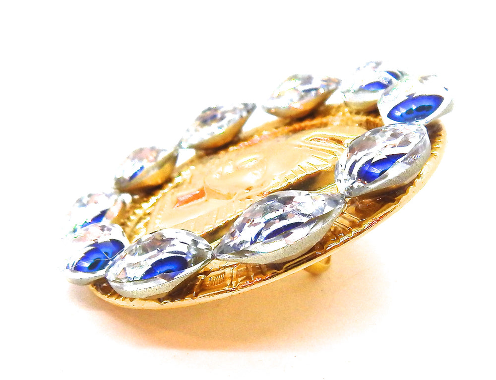 EGYPTIAN GOLD EYE OF GOD MEDALLION RING