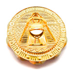 EGYPTIAN GOLD EYE OF GOD MEDALLION RING