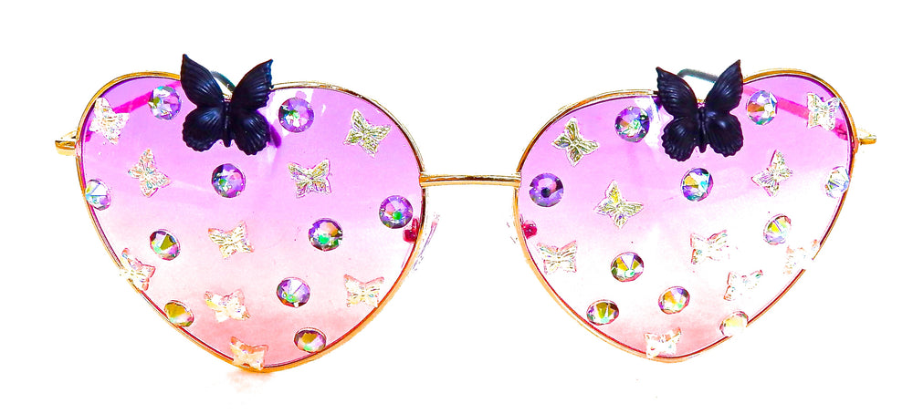 FAIRY REBEL BUCKEYE RAVEN BUTTERFLY JUMBO HEART GLASSSES
