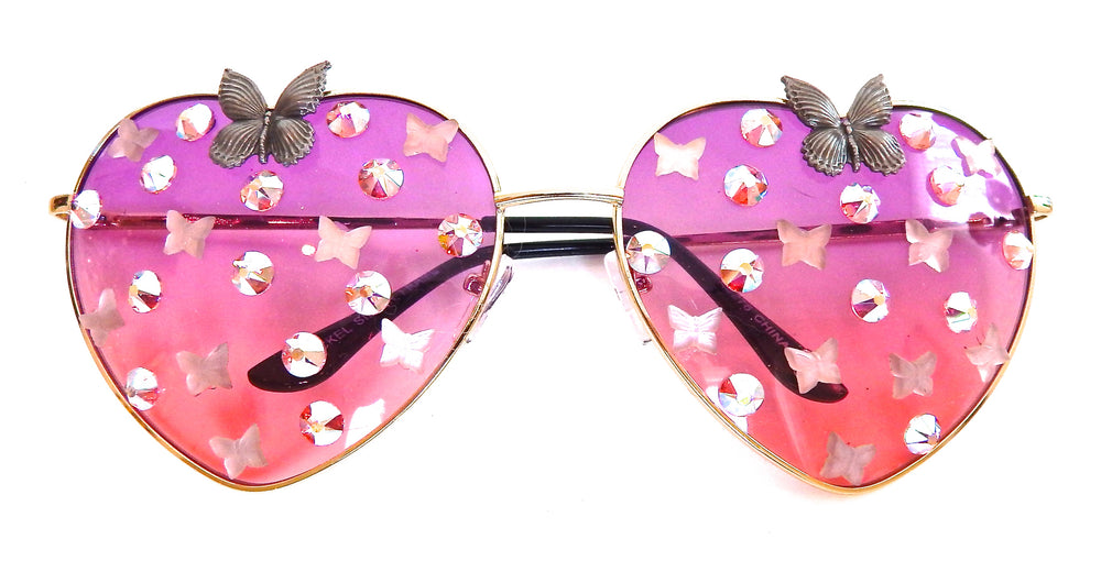 FAIRY REBEL BUCKEYE RANSOM BUTTERFLY JUMBO HEART SUNGLASSSES