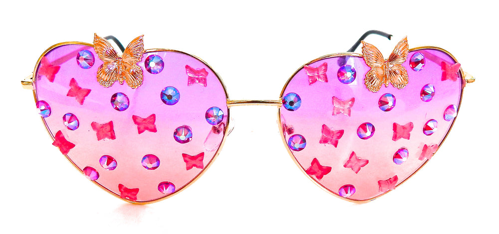FAIRY REBEL BUCKEYE ROMANTICA BUTTERFLY JUMBO HEART SUNGLASSSES