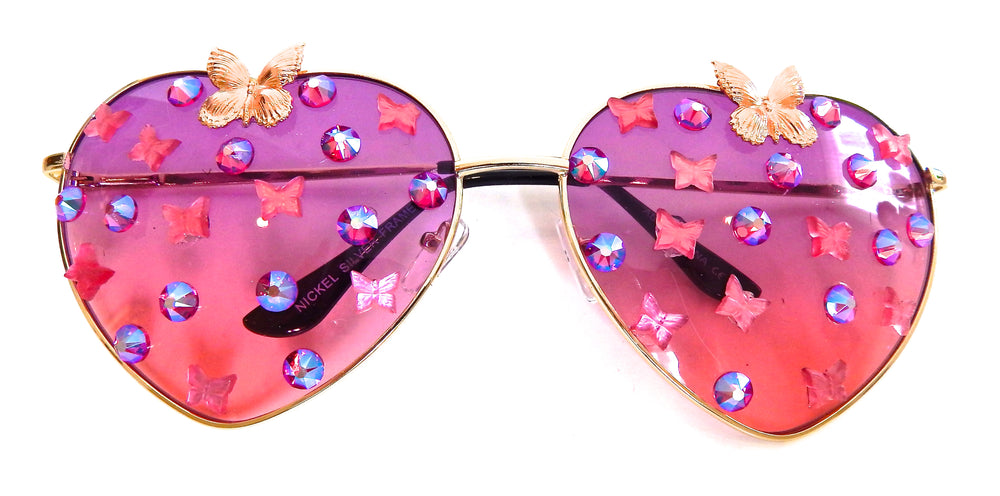 FAIRY REBEL BUCKEYE ROMANTICA BUTTERFLY JUMBO HEART SUNGLASSSES