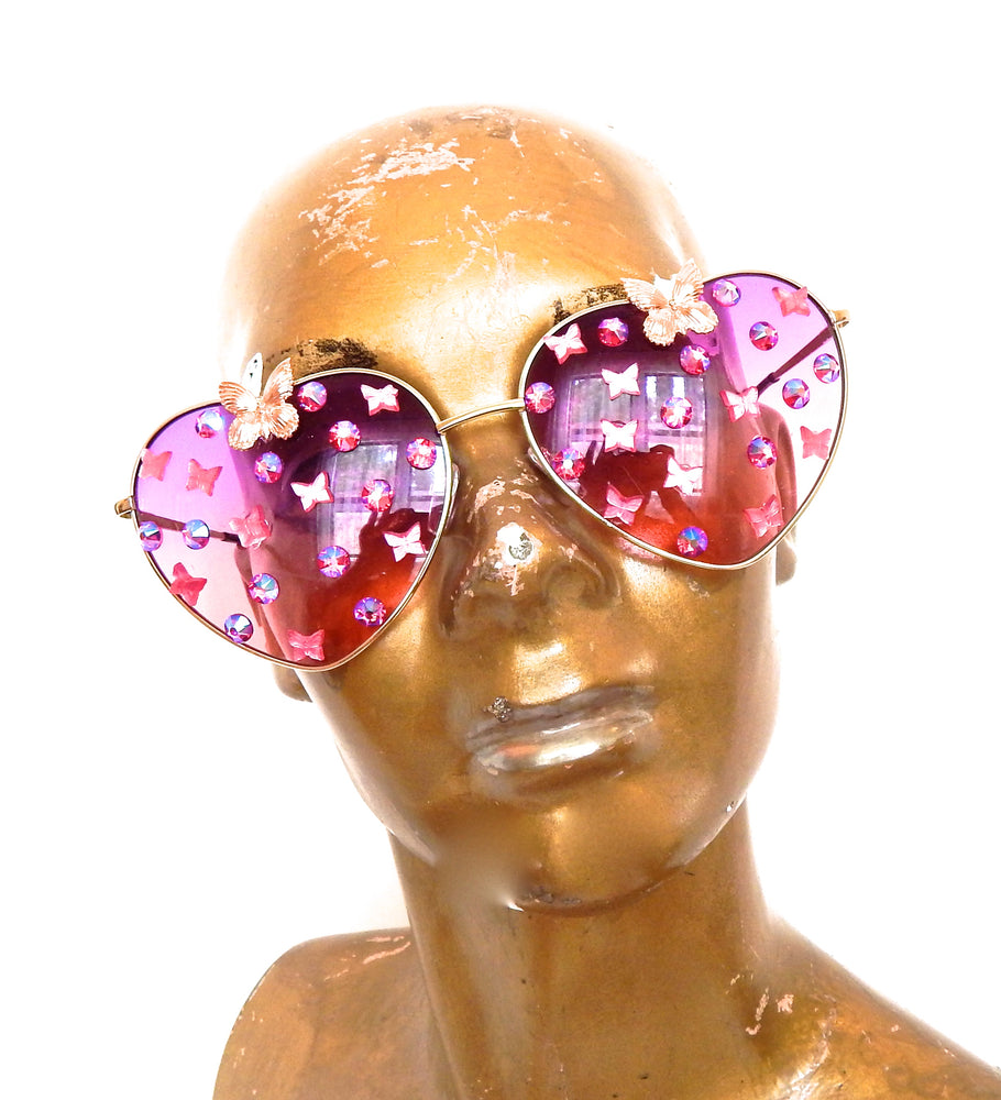 FAIRY REBEL BUCKEYE ROMANTICA BUTTERFLY JUMBO HEART SUNGLASSSES