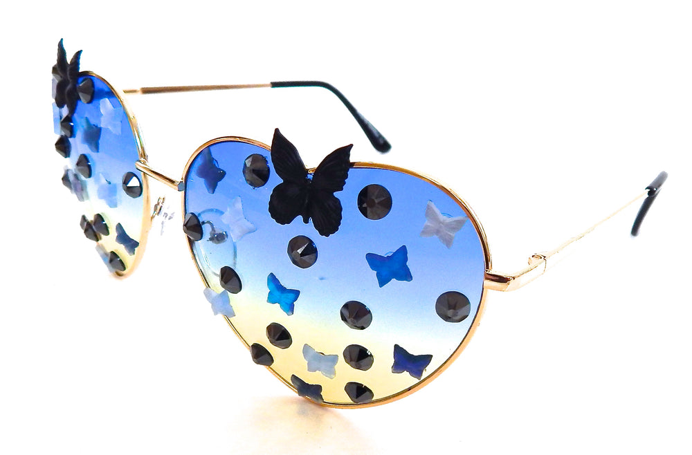 FAIRY REBEL CALIFORNIA SISTER RAVEN BUTTERFLY JUMBO HEART SUNGLASSSES