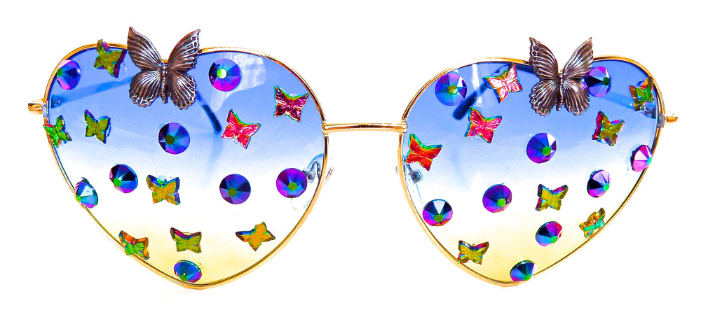 FAIRY REBEL CALIFORNIA SISTER RANSOM BUTTERFLY JUMBO HEART SUNGLASSSES