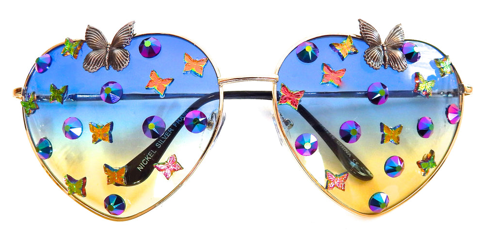 FAIRY REBEL CALIFORNIA SISTER RANSOM BUTTERFLY JUMBO HEART SUNGLASSSES