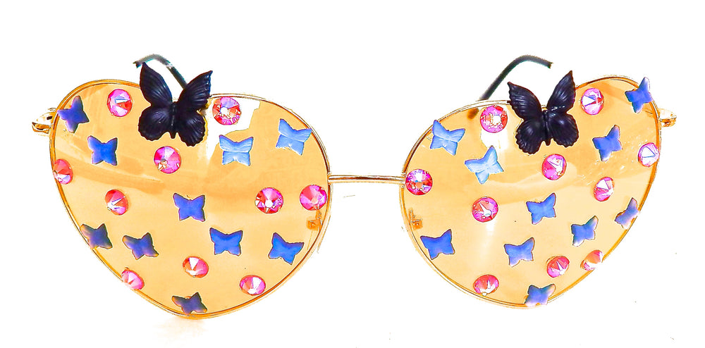 FAIRY REBEL CHIMAERA BIRDWING RAVEN BUTTERFLY JUMBO HEART SUNGLASSSES